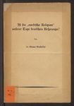 Ist die &quot;nordische Religion&quot; unserer Tage deutschen Ursprungs?