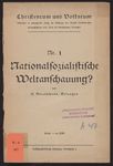 Nationalsozialistische Weltanschauung?