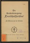 Die Kirchenbewegung &quot;Deutsche Christen&quot;