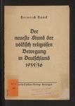 Der neueste Stand der völkisch religiösen Bewegung in Deutschland 1935/36