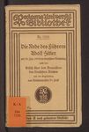 Die Rede des Führers Adolf Hitler am 30. Januar 1934 im Deutschen Reichstag nebst dem Gesetz über den Neuaufbau des deutschen Reiches und der Begründung